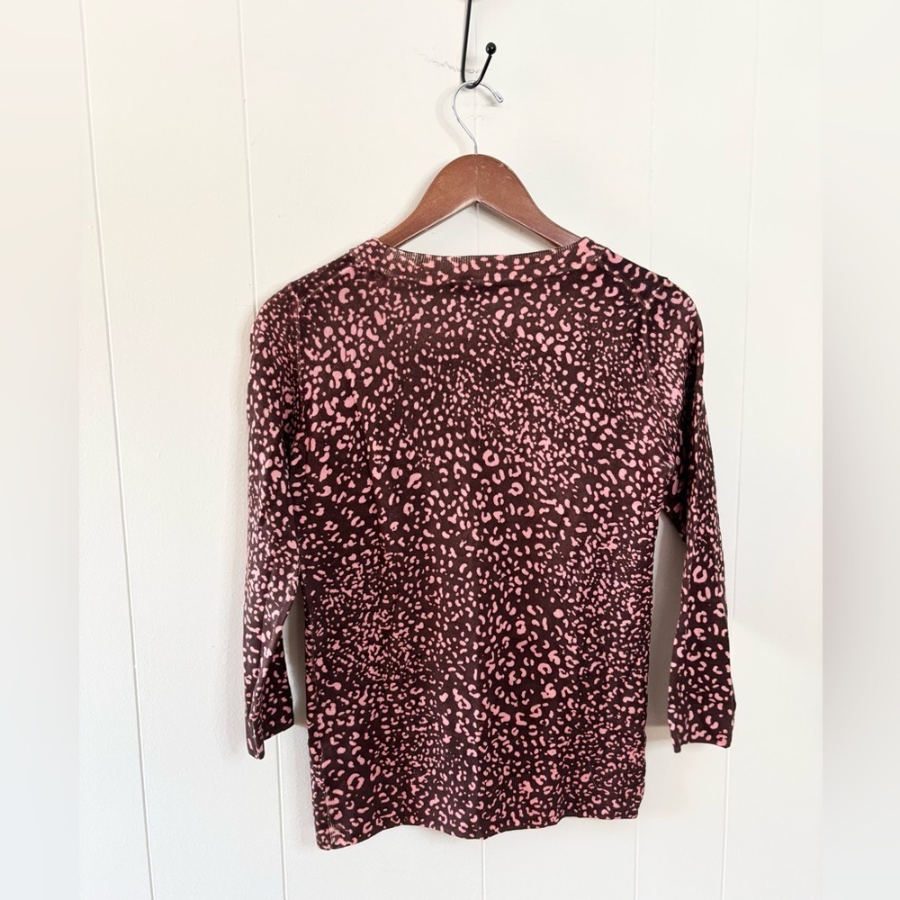 J Crew brown pink 100% wool tippi crewneck sweater size XS - Picture 5 of 5